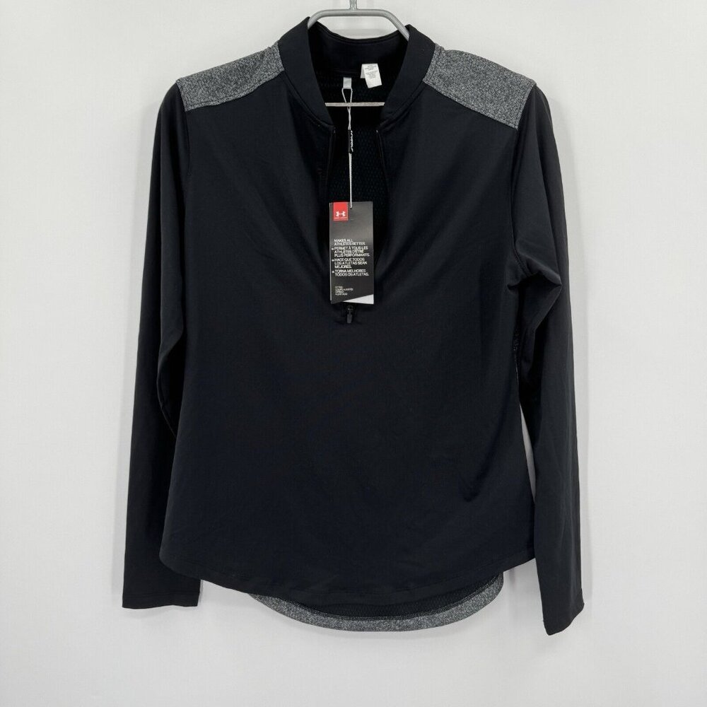 Under Armour Golf Women's Valor 1/2-Zip Pullover Long Sleeve size M Black/Gray